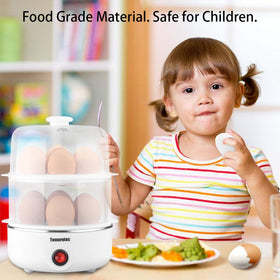Tomorotec steam bowl and measuring cup shown for precise, mess-free cooking results.