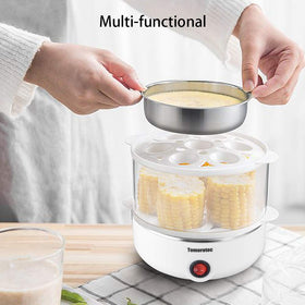 Tomorotec versatile steaming function suits eggs, vegetables, dumplings, and seafood alike.
