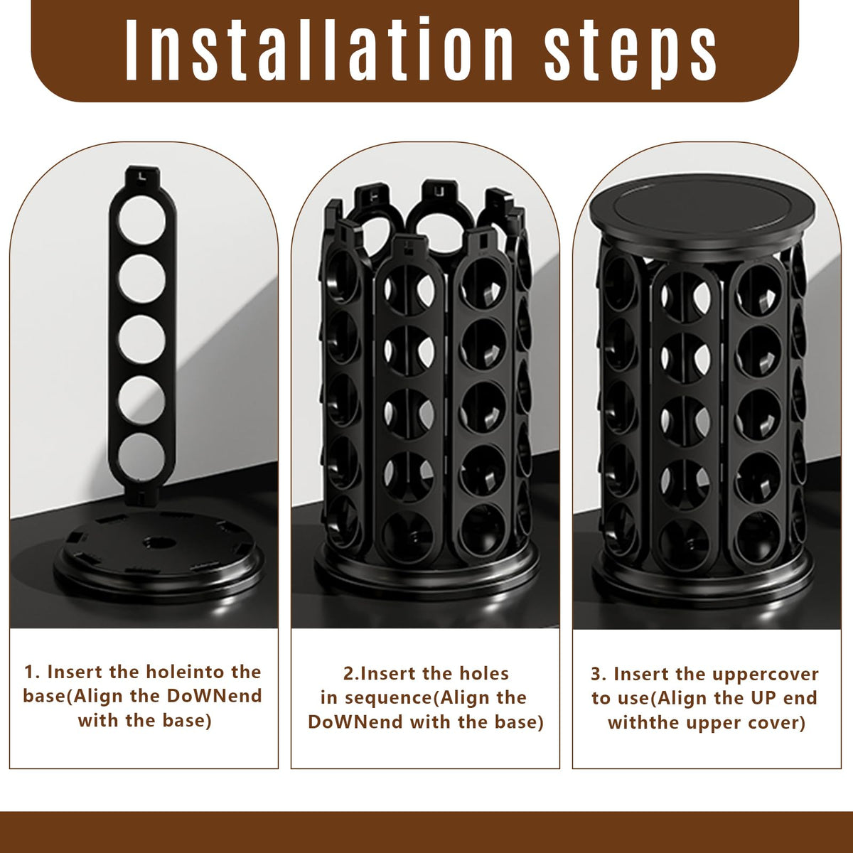 TOMSHUB K-Cup Holder close-up reveals scratch-resistant black plastic