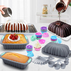 Tongjude cake pans silicone bakeware perfect for layered cakes
