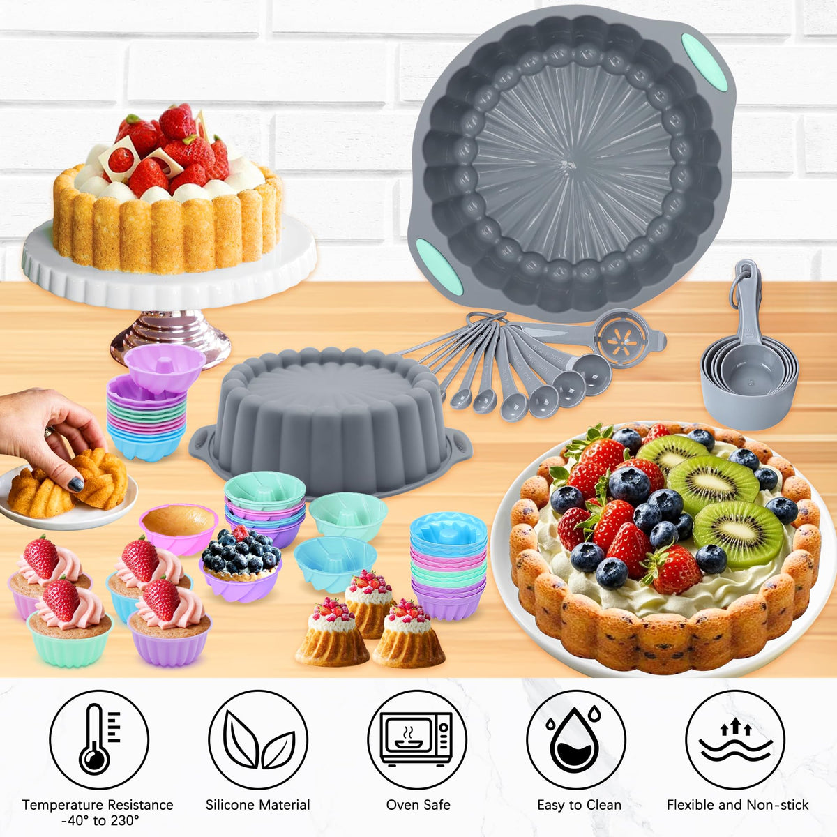 Tongjude loaf pans silicone bakeware for even bread baking