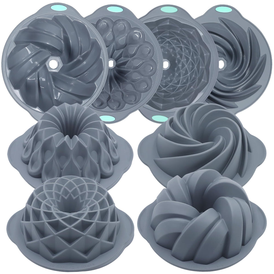 Tongjude silicone fluted cake pans set for versatile baking and easy release