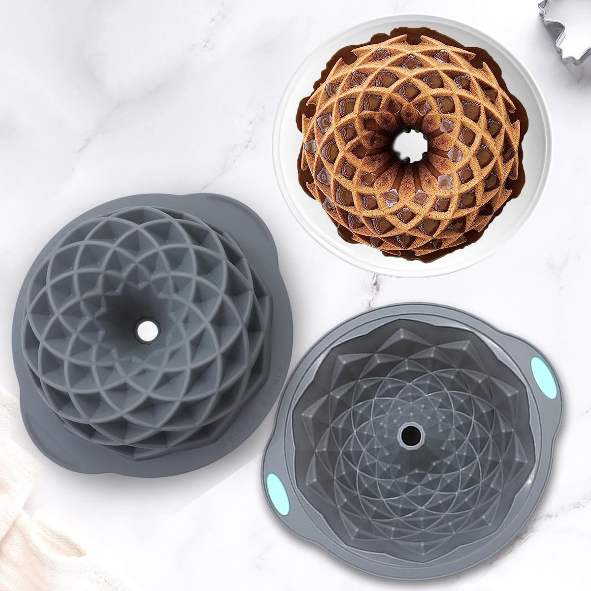 Tongjude silicone fluted cake pans bread loaf use for baking.