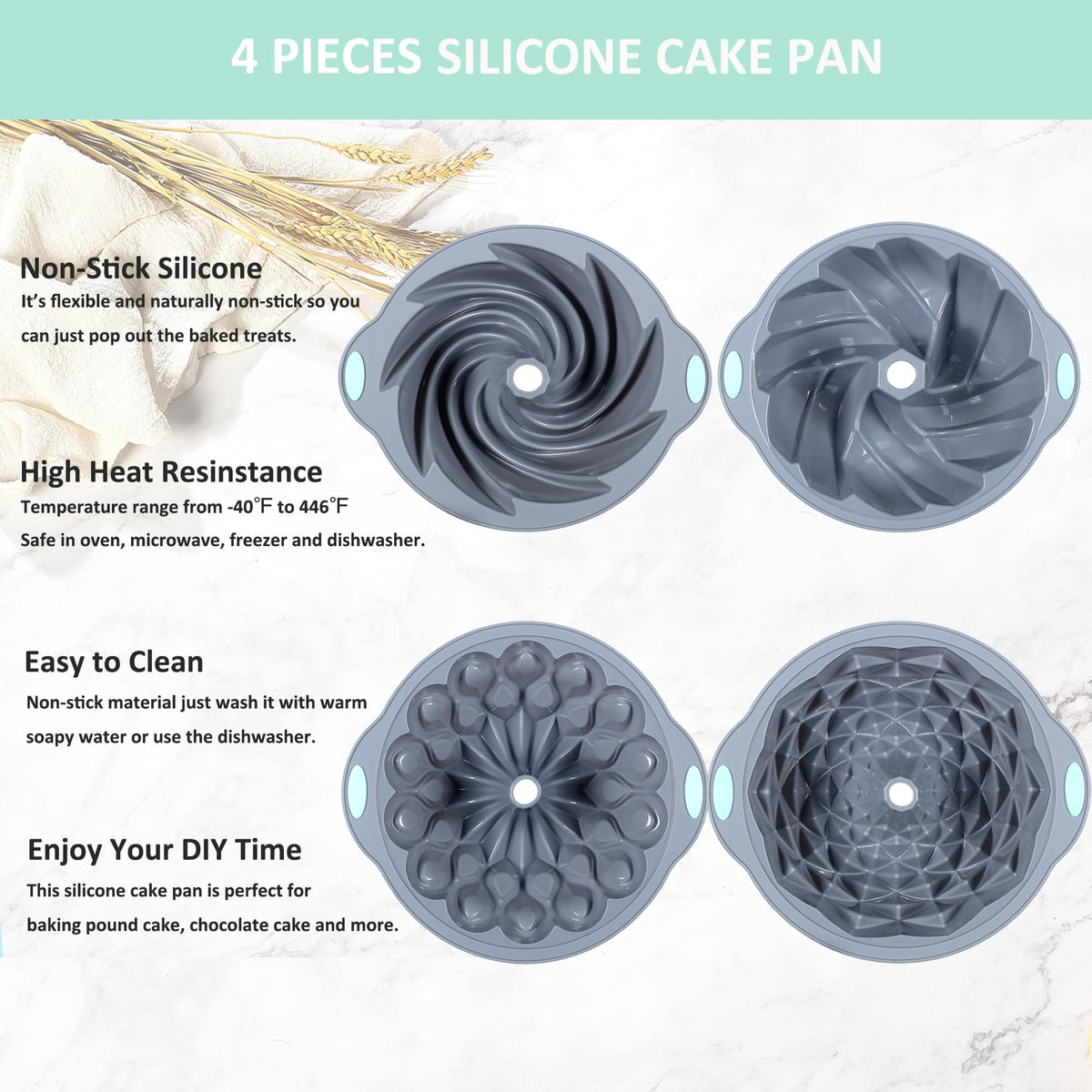 Tongjude fluted pans after bake with clean release