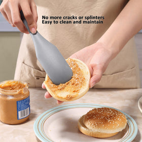 Tongjude silicone spurtle set is dishwasher safe for easy cleaning.