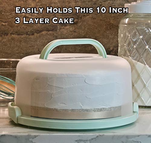 Top Shelf Elements cake carrier clamps secure the lid for travel.