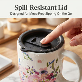 Topadorn mug keeps hot or cold beverages at the right temperature.
