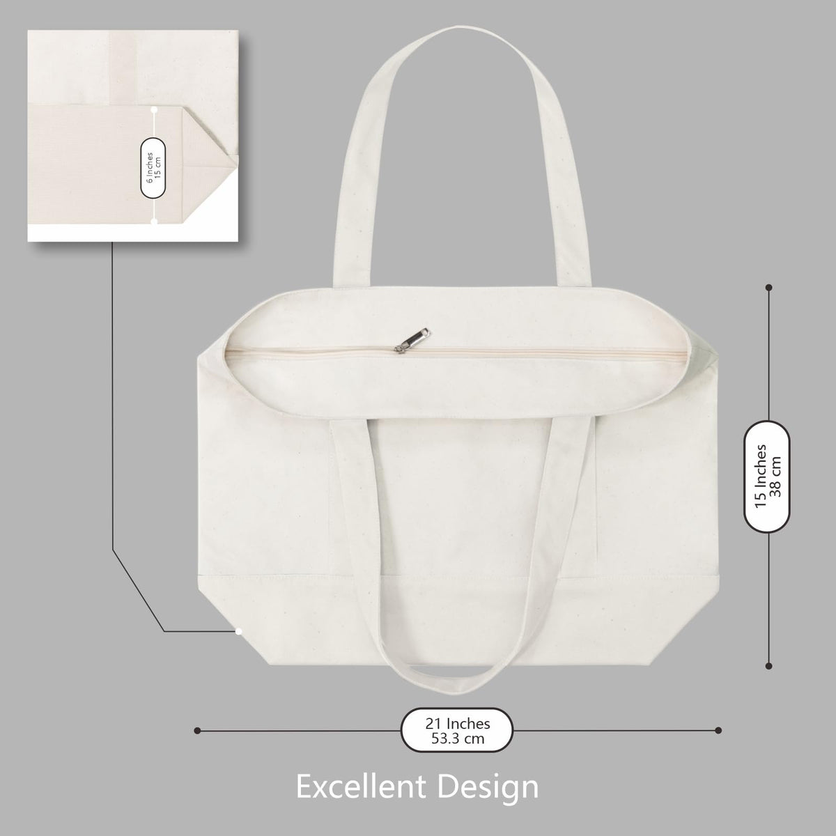 TOPDesign tote suited for beach, school, gym, and travel.