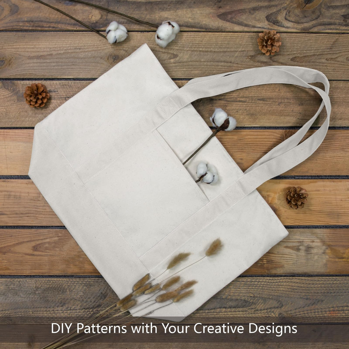 TOPDesign tote features 1.5 inch by 25 inch handles for shoulder carry.