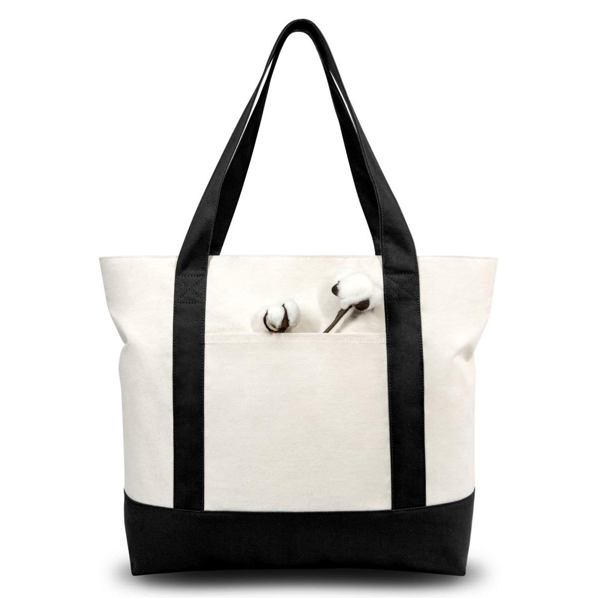 TOPDesign 6-pack canvas tote with external pocket for quick access to small items.
