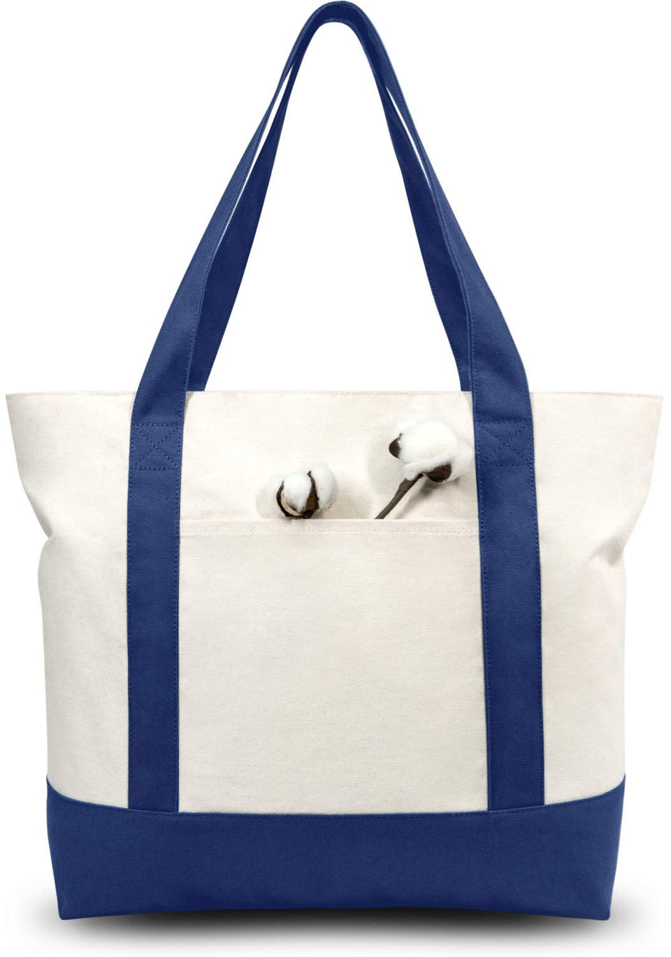 TopDesign 6-Pack canvas tote blue with external pocket for easy organization