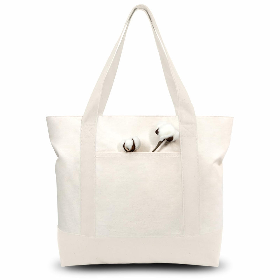 TOPDesign 6 pack canvas tote with external pocket for organized small items.