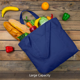 TOPDesign tote blue durable stitching highlights reinforced seams for long-lasting daily use.