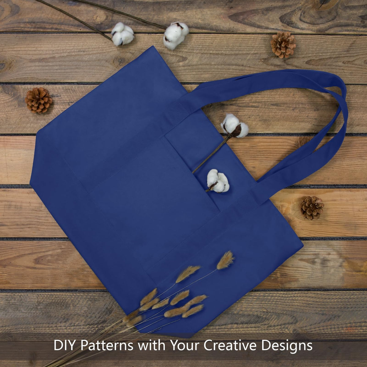 TOPDesign tote blue top zipper closure keeps belongings secure during transit.