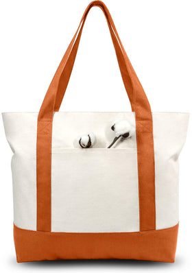 TOPDesign tote bag exterior pocket for quick access to small items
