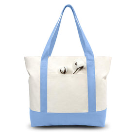 TOPDesign tote with exterior pocket for quick item access during errands.