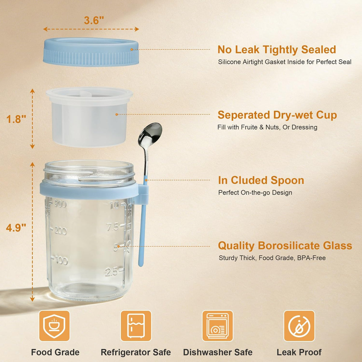 Torchero wide-mouth jars simplify filling and scooping.