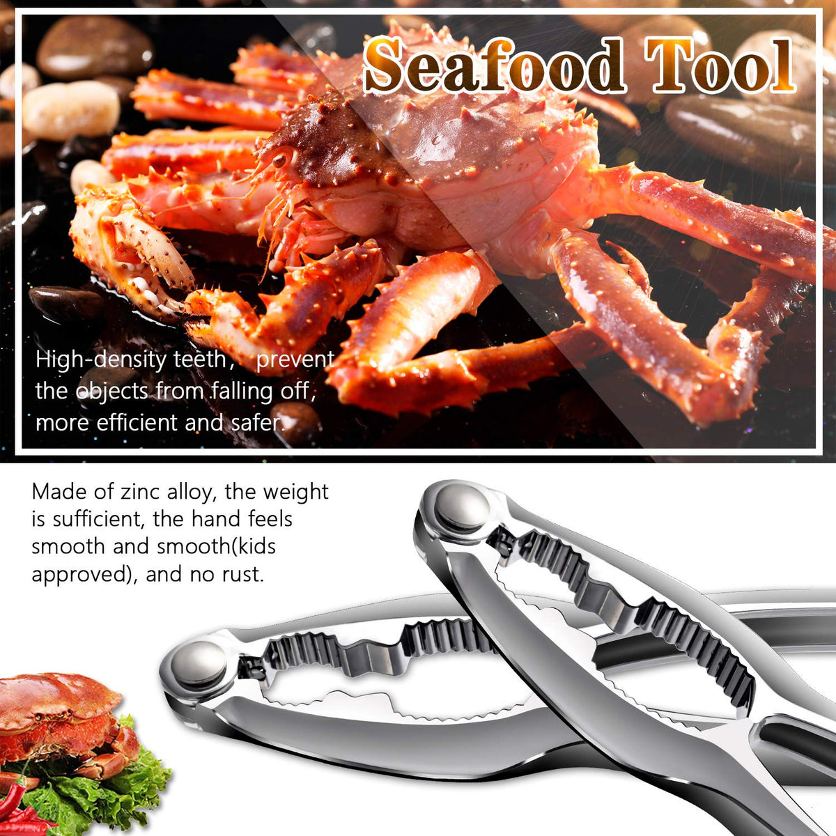 Torinalital lobster cracker pair with durable zinc alloy handles.