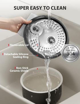 TOSHIBA OriginTaste nonstick inner pot enables easy cleaning and consistent results.