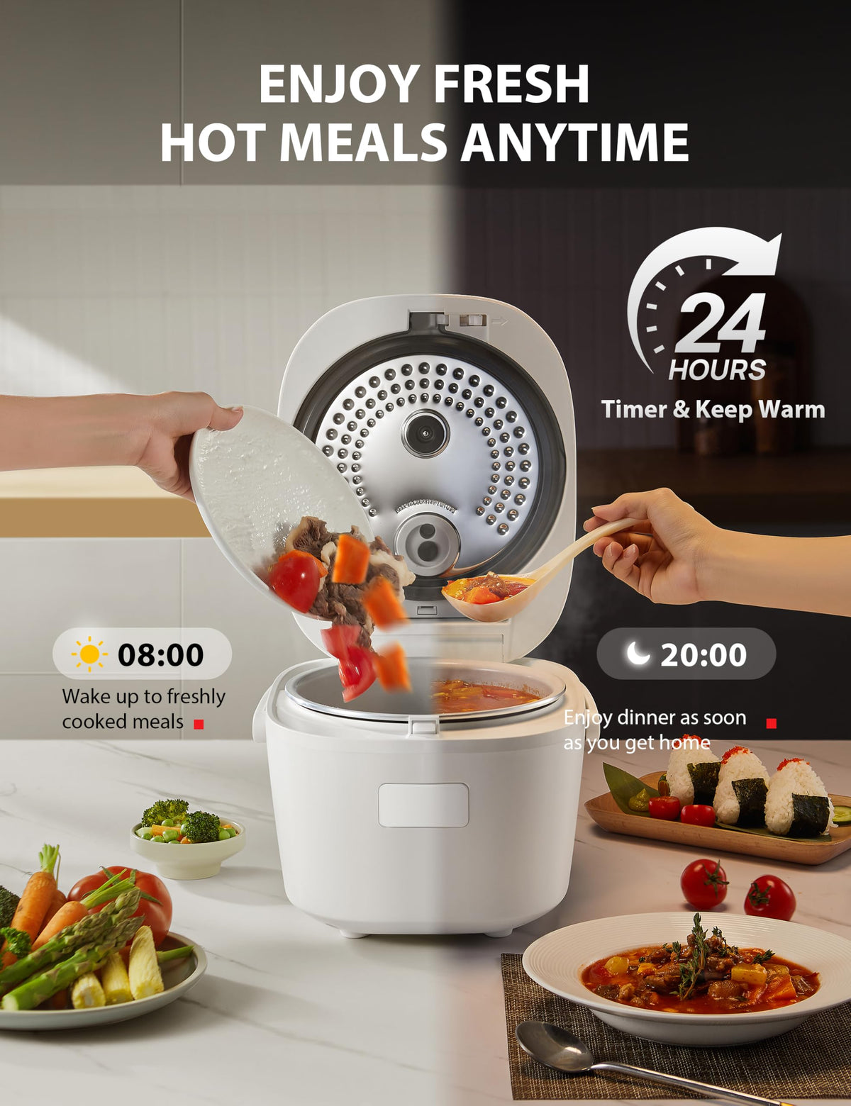 TOSHIBA OriginTaste keep-warm preserves warmth after cooking