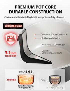 TOSHIBA OriginTaste steaming basket enables healthy steam prep