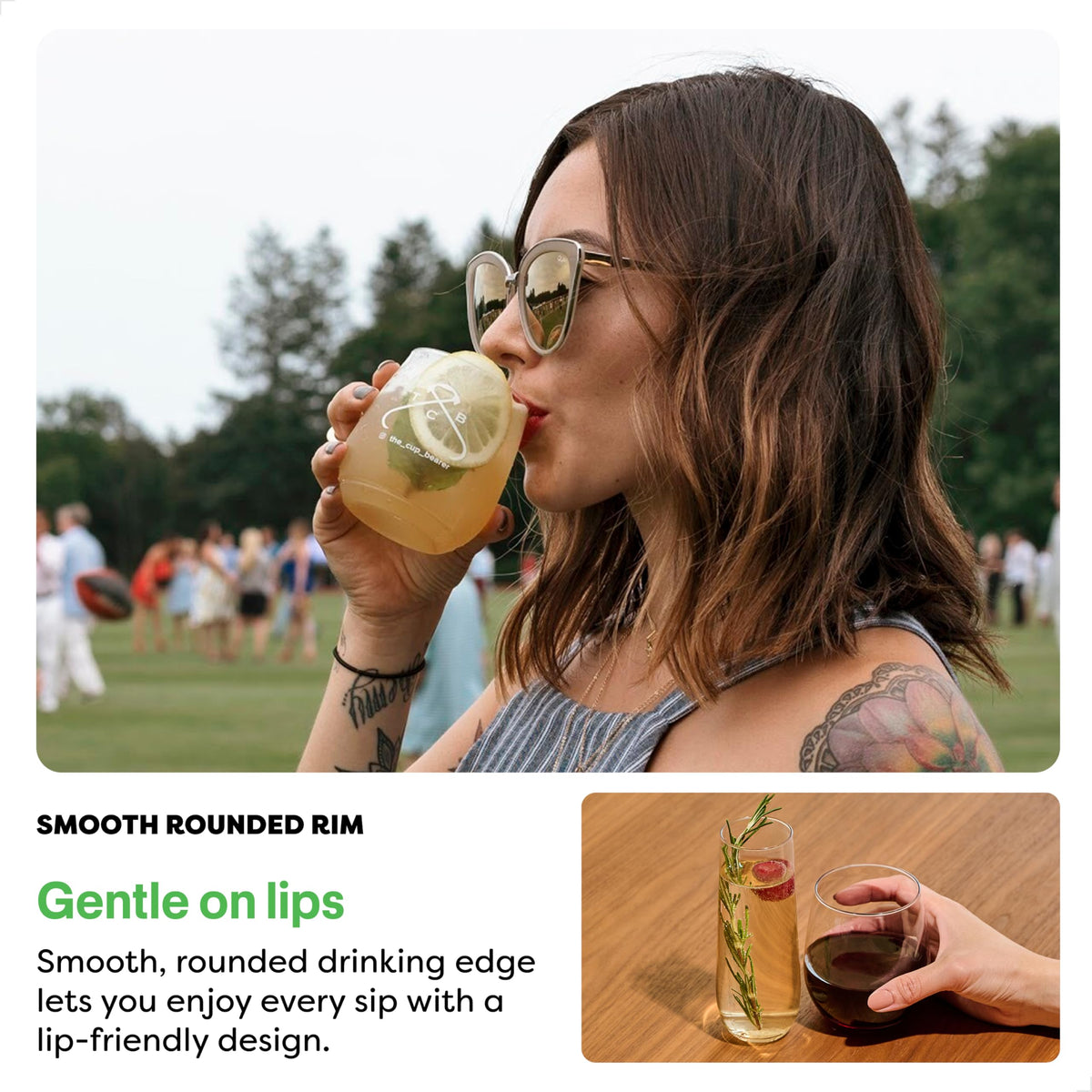 TOSSWARE POP 14oz wine glasses BPA-free material; safe, stylish entertaining.