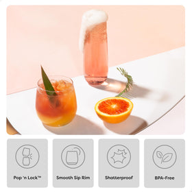 TOSSWARE POP 9oz flute crystal-clear look set on a stylish table.