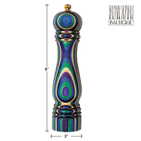 Totally Bamboo Baltique Mumbai Pepper Grinder's peacock-inspired colors brighten decor.