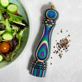 Baltique Mumbai Pepper Grinder top view shows adjustable grind settings for personalized seasoning.