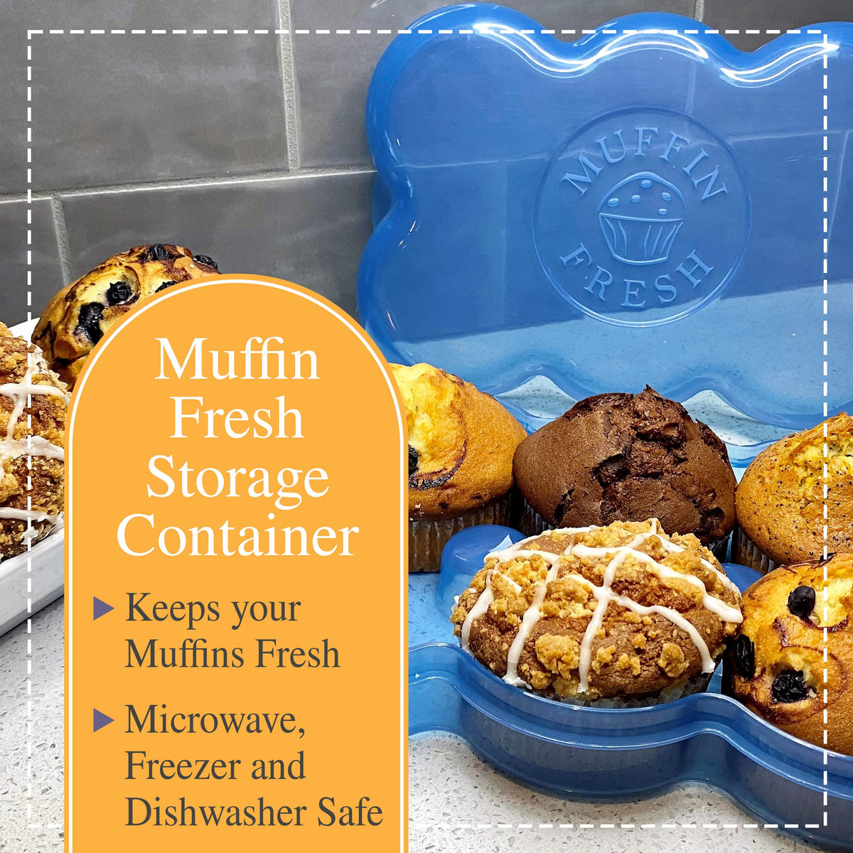 Touch Up Cup waterproof muffin storage protects contents during transport.