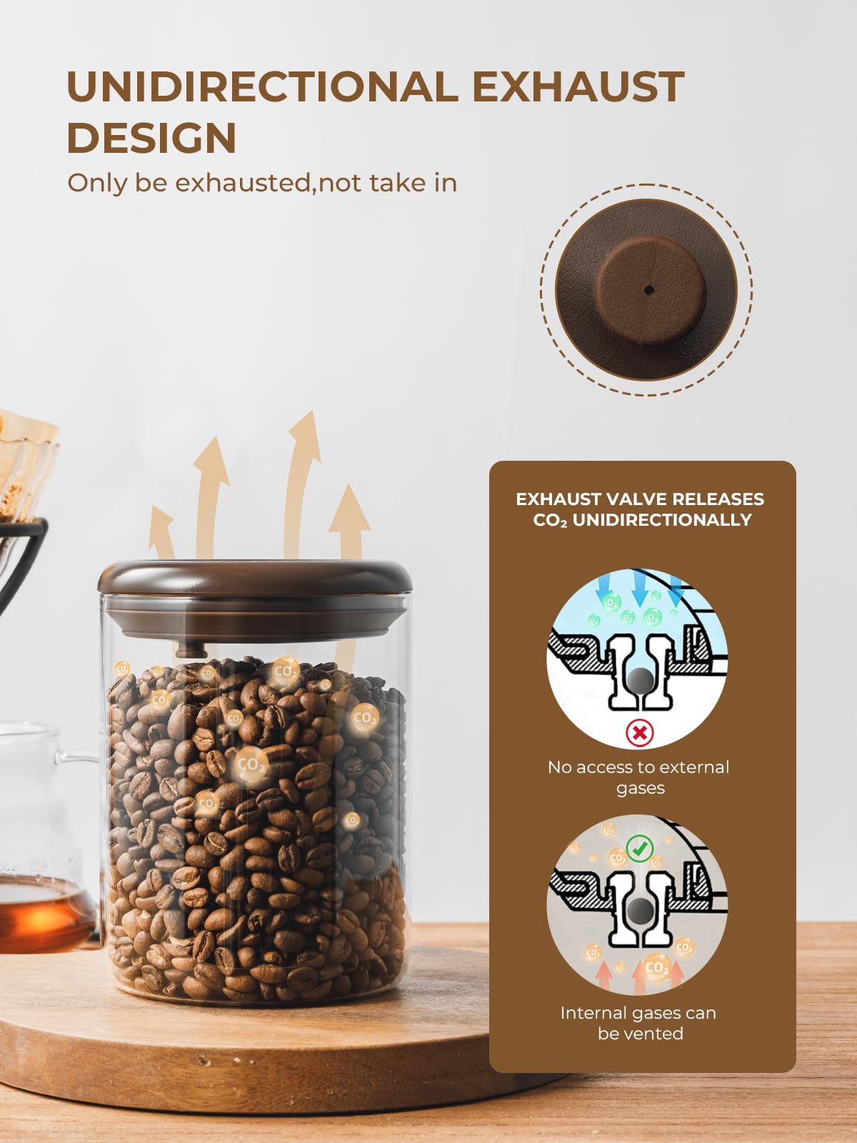 Coffee bean container by Tourdeus with secure lid and 10 oz capacity
