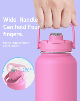 TOURIT 32oz insulated bottle top handle enables easy carrying during workouts and travel.
