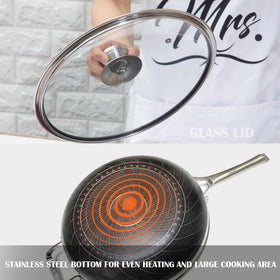 Toutrop Wok Pan dishwasher-safe feature simplifies cleanup after busy meals.