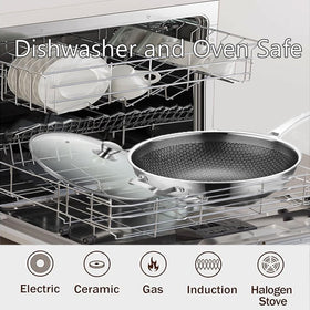 Toutrop Wok Pan stay-cool handle keeps your grip comfortable while cooking.
