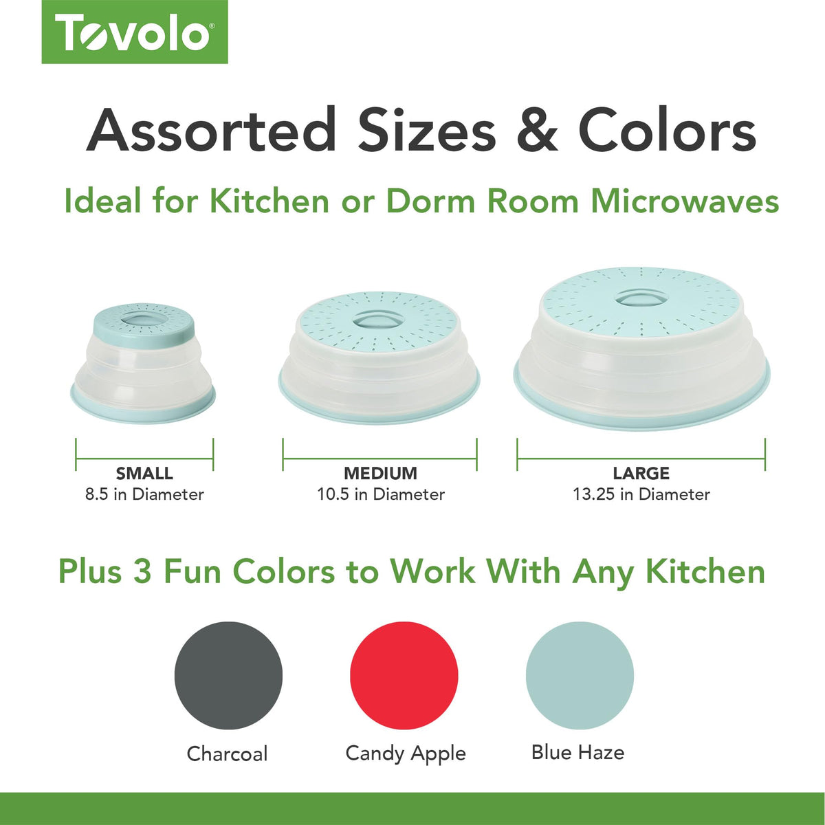 Tovolo large charcoal dishwasher-safe splatter cover for easy cleanup.