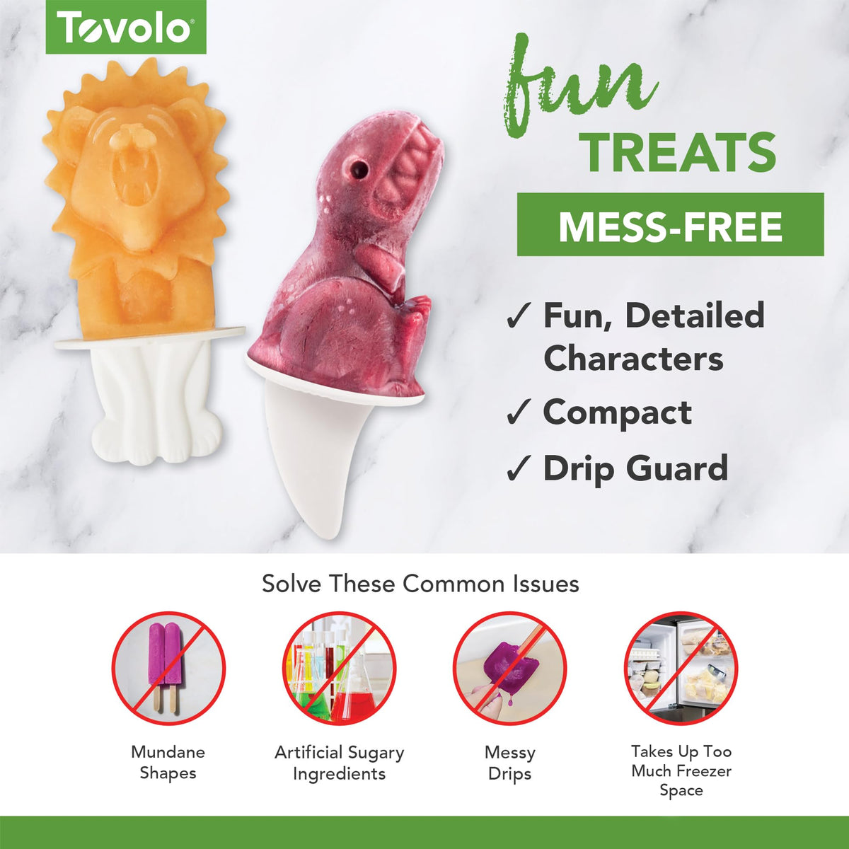Tovolo Ocean Friends seahorse popsicle mold with drip guards to keep hands clean.