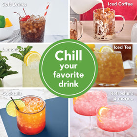 Tovolo two-tray ice system creates perfect ice for cocktails and smoothies.