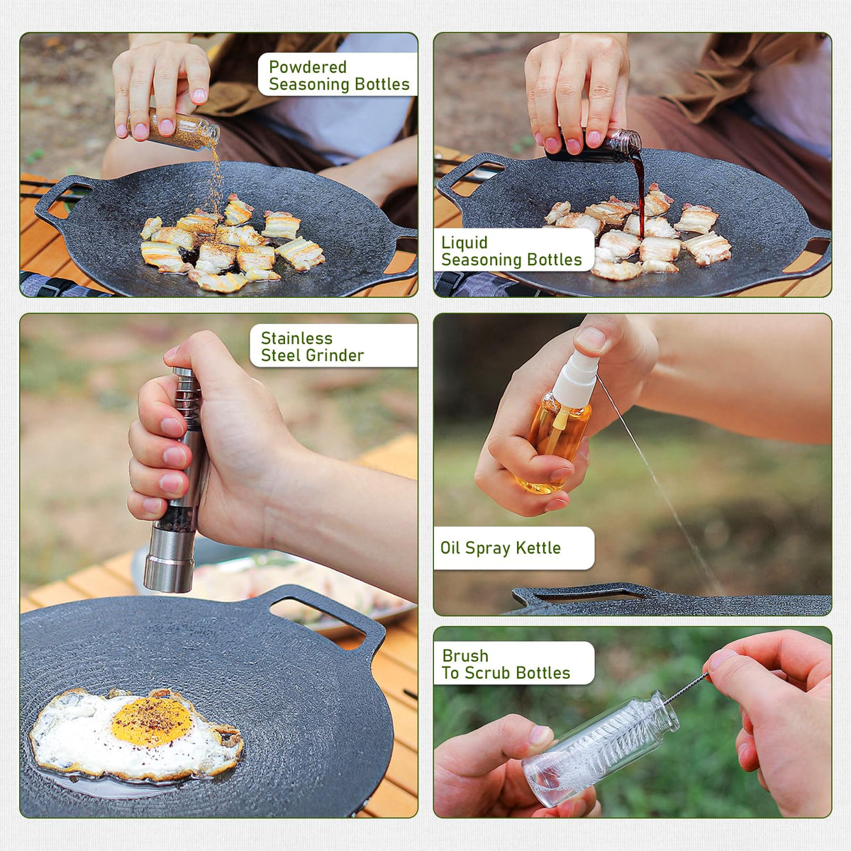 TOBWOLF oil spray bottle for controlled oil application during cooking.