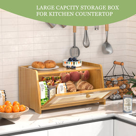 TQQDCI vintage kitchen bread storage adds rustic charm to your counter