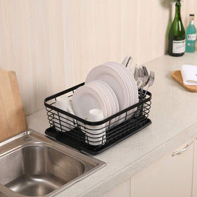 TQVAI dish drying rack top view demonstrates compact footprint for small kitchens.