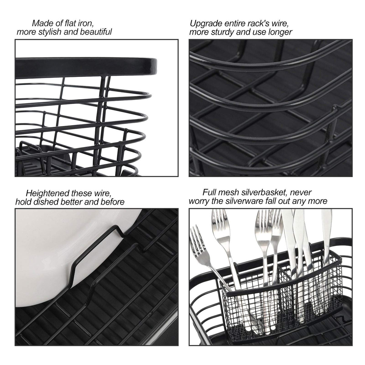 TQVAI kitchen sink organizer drying set keeps countertops tidy.