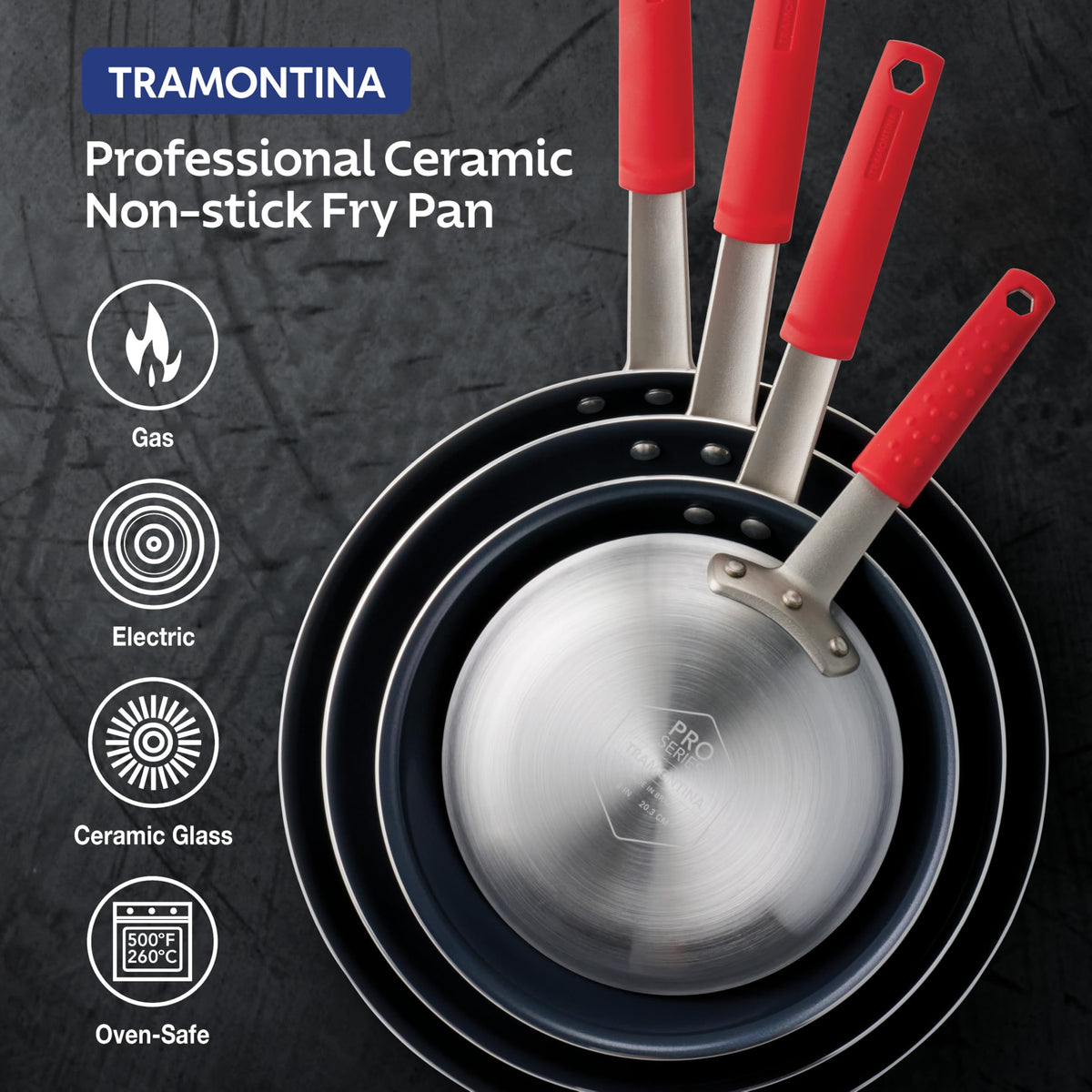 Tramontina Professional 10-Inch ceramic pan dishwasher-safe for easy cleanup