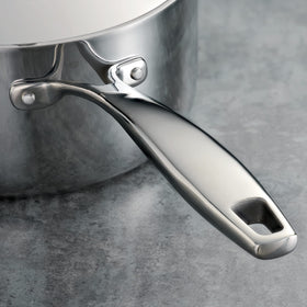 Tramontina Signature tri-ply with mirror-polished exterior for professional look