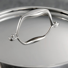 Riveted stainless steel handle provides secure, comfortable grip.