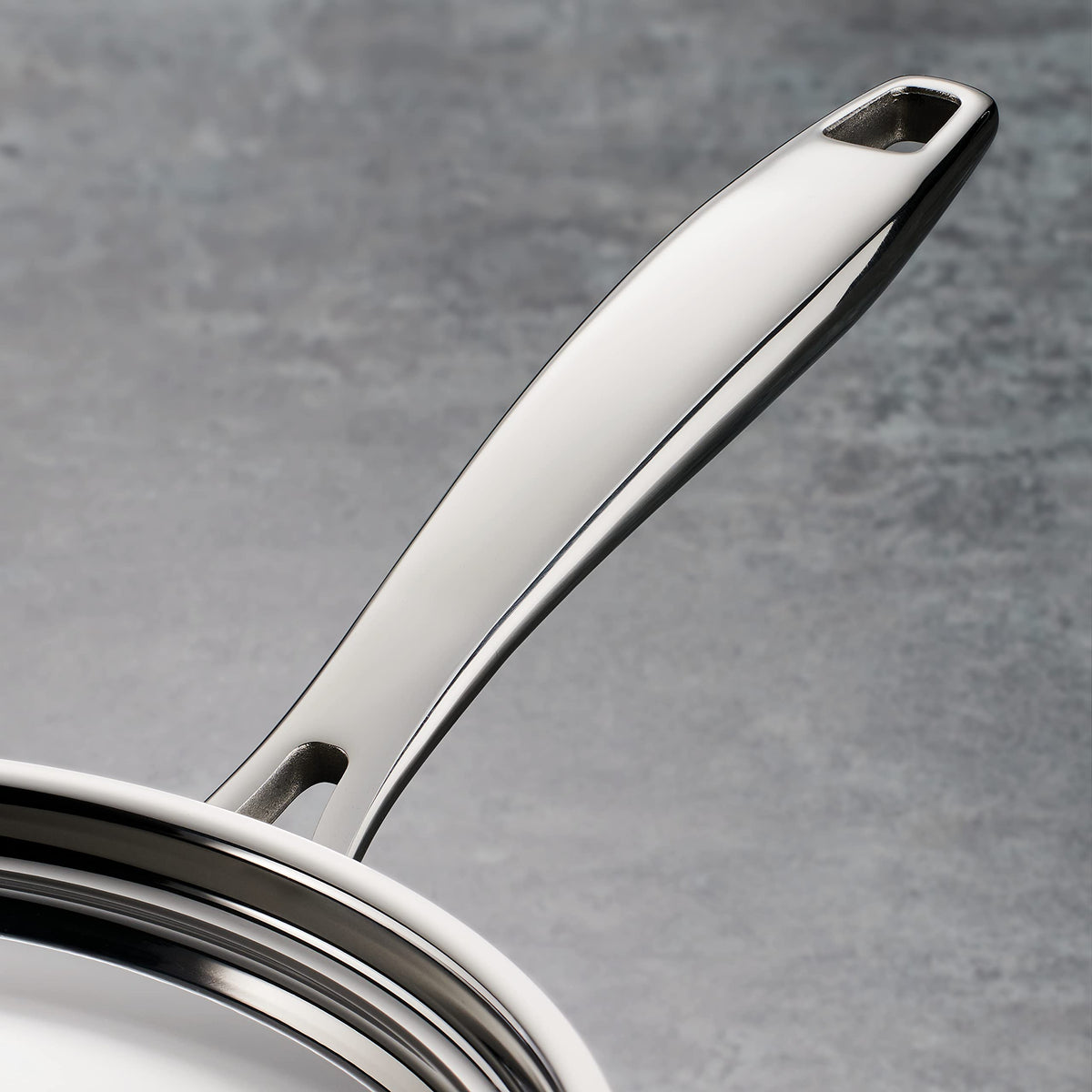 Tramontina Signature pan stainless steel lid locks in moisture.