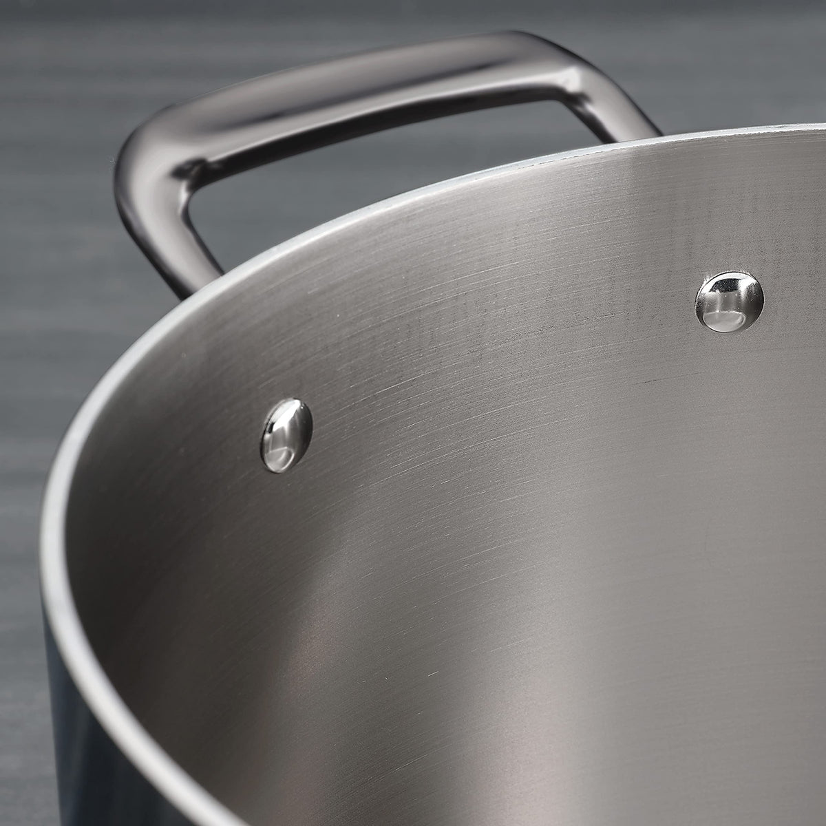 Tramontina 6-Qt braiser side view shows tall sides for braising