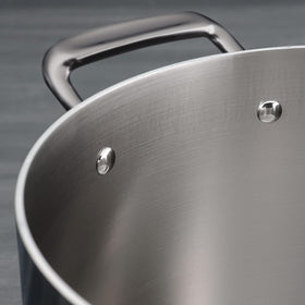 Tramontina 6-Qt braiser side view shows tall sides for braising