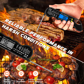 TRAUSI thermometer backlit display eases reading in low light conditions.