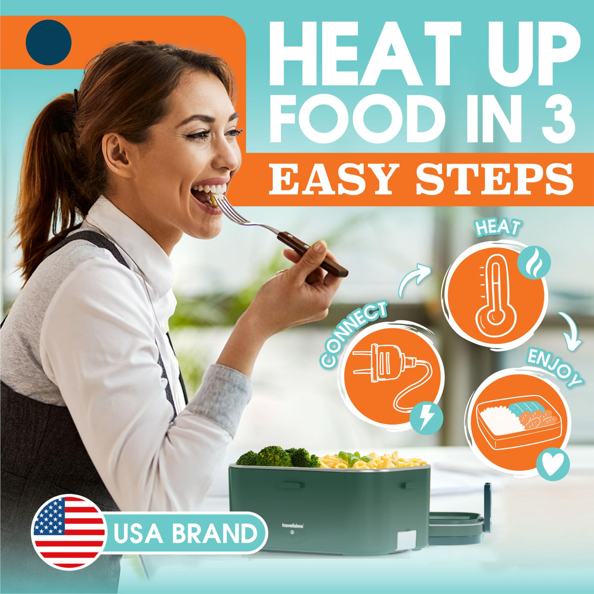 TRAVELISIMO 100W heating in action for fast meals
