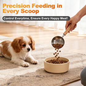 TREMENDRY etched inside measurements highlight accurate portions for dry or wet pet food.